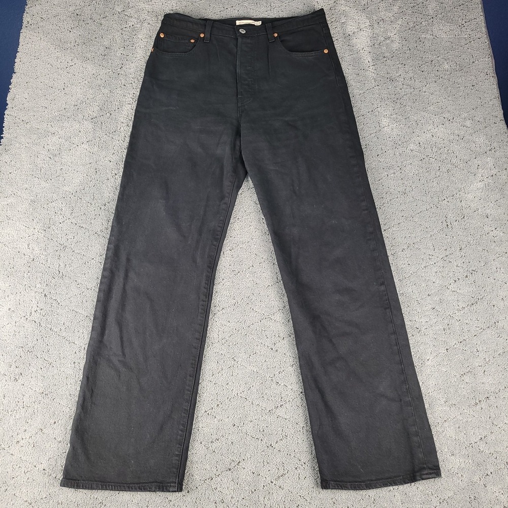 Levis‎ Jeans Womens 31 Black Ribcage Straight Ankle Dark Wash Stretch Denim